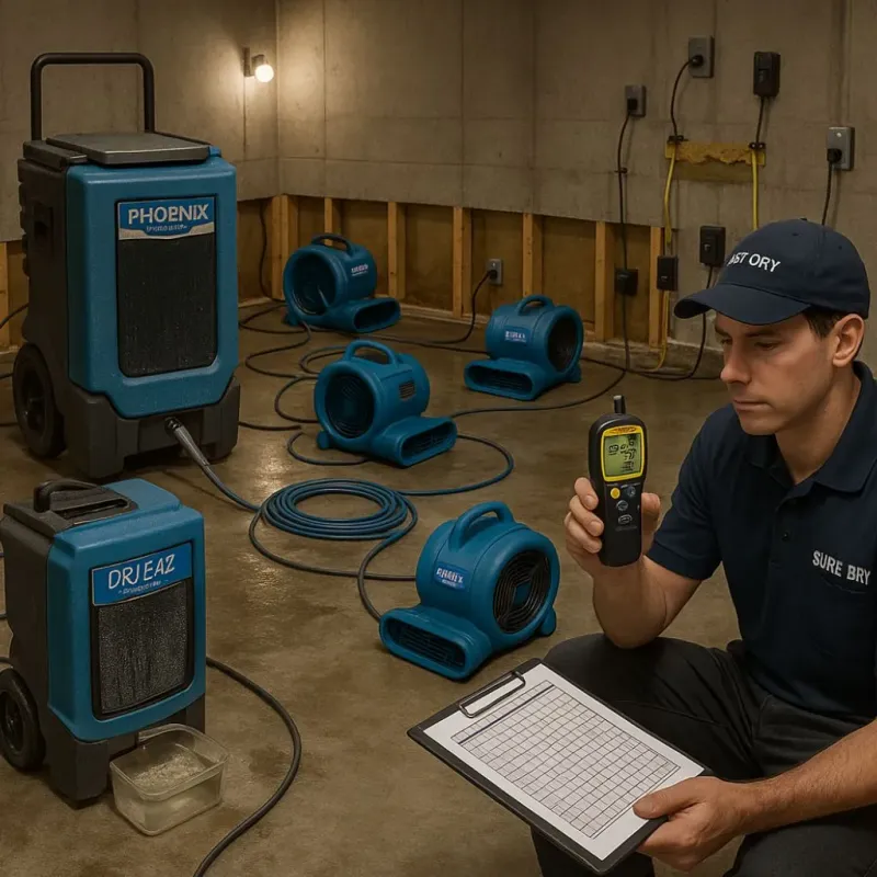 Structural Drying and Dehumidification process in Union, NJ